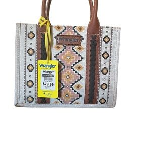 Wrangler Geometric Brown and Cream Tote
